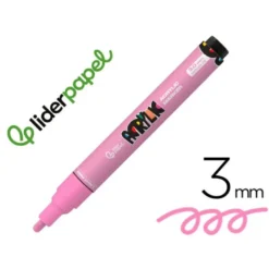 ROTULADOR LIDERPAPEL ACRYLIC BASE AGUA TODO TIPO DE SUPERFICIE PUNTA REDONDA 3 MM ROSA CLARO