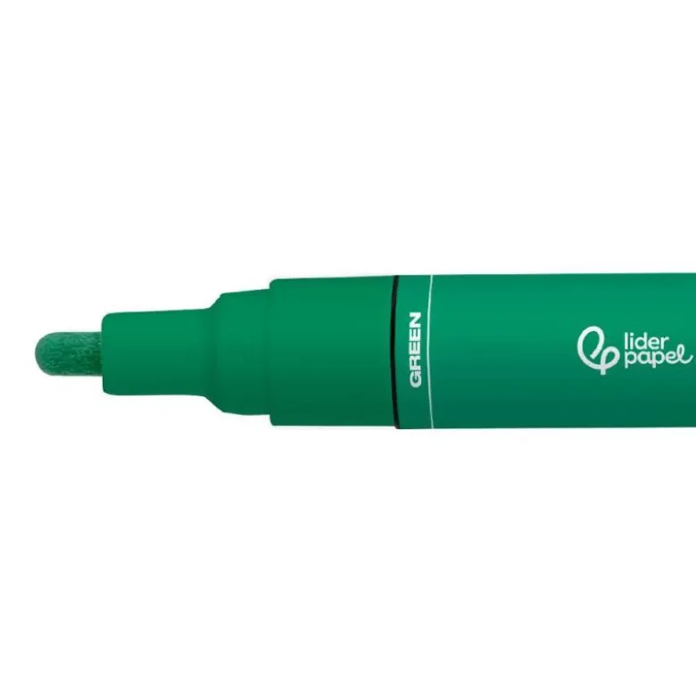 ROTULADOR LIDERPAPEL ACRYLIC BASE AGUA TODO TIPO DE SUPERFICIE PUNTA REDONDA 3 MM VERDE