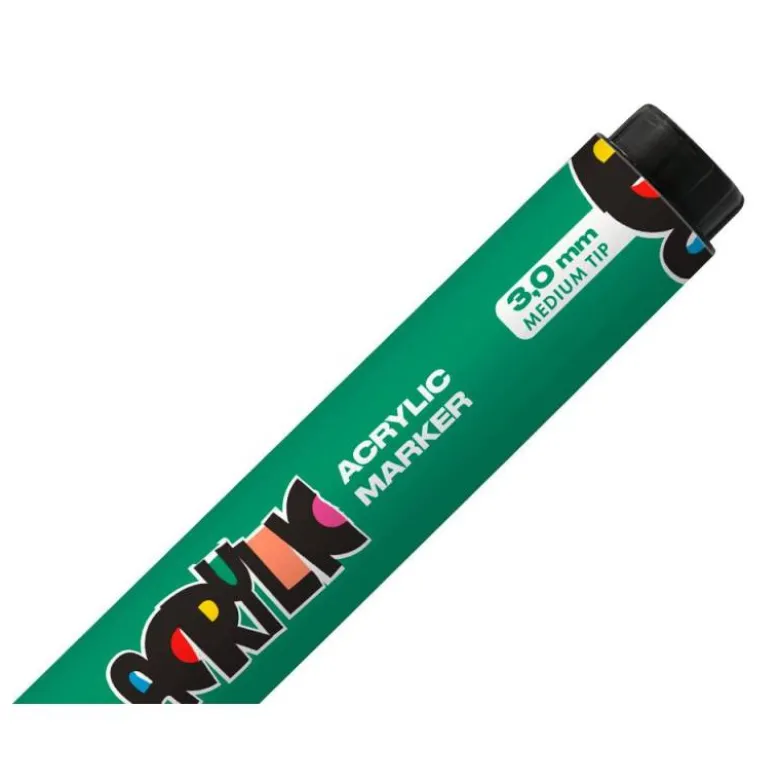 ROTULADOR LIDERPAPEL ACRYLIC BASE AGUA TODO TIPO DE SUPERFICIE PUNTA REDONDA 3 MM VERDE