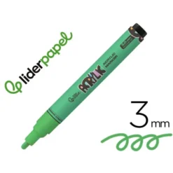ROTULADOR LIDERPAPEL ACRYLIC BASE AGUA TODO TIPO DE SUPERFICIE PUNTA REDONDA 3 MM VERDE CLARO