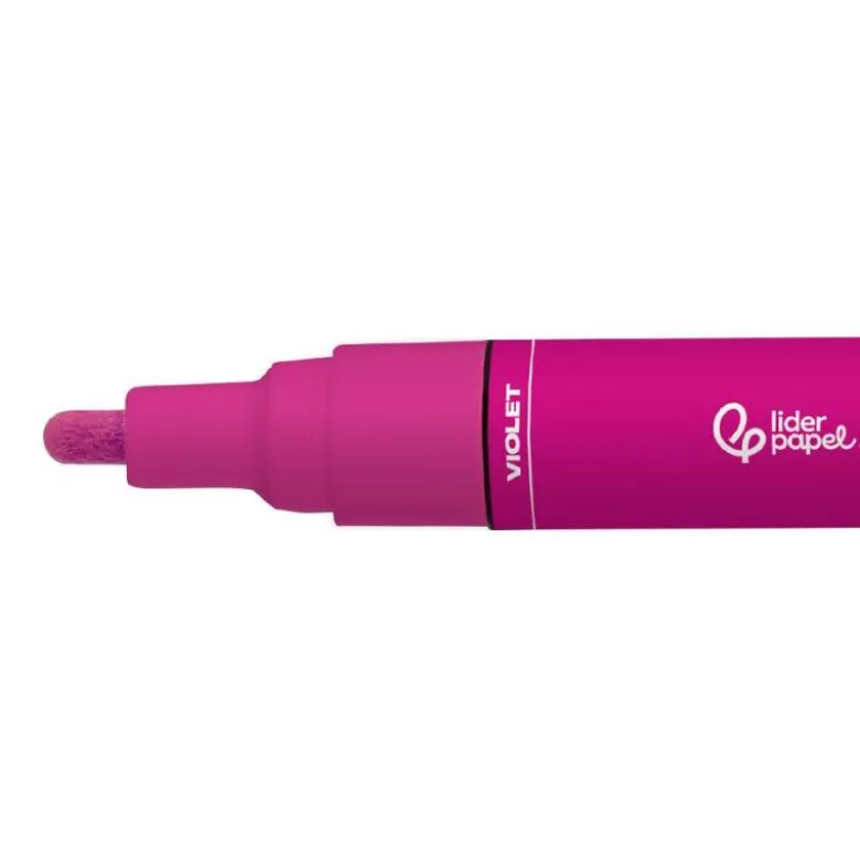ROTULADOR LIDERPAPEL ACRYLIC BASE AGUA TODO TIPO DE SUPERFICIE PUNTA REDONDA 3 MM VIOLETA