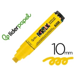 ROTULADOR LIDERPAPEL ACRYLIC BASE AGUA TODO TIPO DE SUPERFICIE PUNTA RECTANGULAR 10 MM AMARILLO