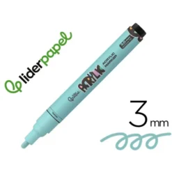 ROTULADOR LIDERPAPEL ACRYLIC BASE AGUA TODO TIPO DE SUPERFICIE PUNTA REDONDA 3 MM VERDE MENTA