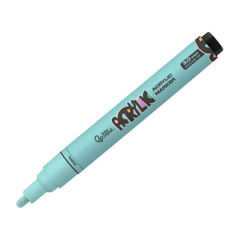 ROTULADOR LIDERPAPEL ACRYLIC BASE AGUA TODO TIPO DE SUPERFICIE PUNTA REDONDA 3 MM VERDE MENTA