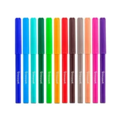 Rotulador Liderpapel fino lavable caja de 12 colores