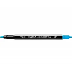 Rotulador Lyra aqua brush acuarelable doble punta fina y pincel azul claro