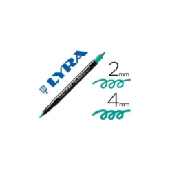 Rotulador Lyra aqua brush acuarelable doble punta fina y pincel verde noche