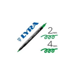 Rotulador Lyra aqua brush acuarelable doble punta fina y pincel verde