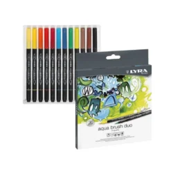 Rotulador Lyra Duo Aqua Brush Art Pen doble punta fina y pincel caja 12 unidades