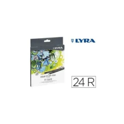 Rotulador Lyra Duo Aqua Brush Art Pen doble punta fina y pincel Caja 24 unidades