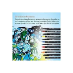 Rotulador Lyra Duo Aqua Brush Art Pen doble punta fina y pincel Caja 24 unidades