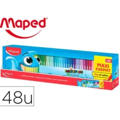 ROTULADOR MAPED COLOR PEPS OCEAN CAJA DE 48 UNIDADES COLORES SURTIDOS