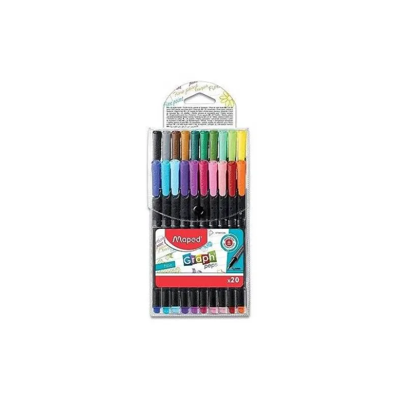Rotulador Maped Graph´Peps Punta de Metal Fina Estuche de 20 colores