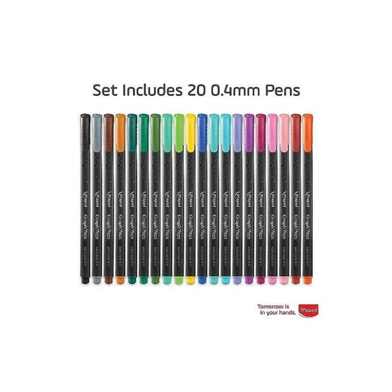 Rotulador Maped Graph´Peps Punta de Metal Fina Estuche de 20 colores