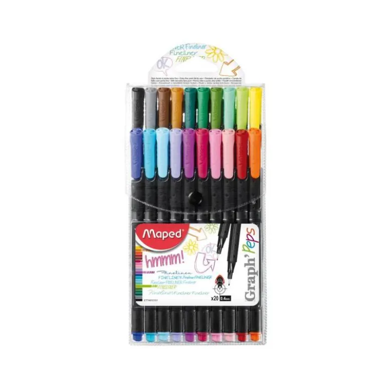 Rotulador Maped Graph´Peps Punta de Metal Fina Estuche de 20 colores