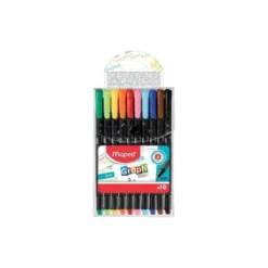ROTULADOR MAPED PUNTA DE METAL GRAPH PEPS FINE LINER ESTUCHE DE 10 COLORES SURTIDOS