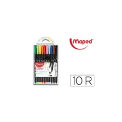 ROTULADOR MAPED PUNTA DE METAL GRAPH PEPS FINE LINER ESTUCHE DE 10 COLORES SURTIDOS