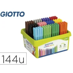 Rotulador marca Giotto turbo Schoolpack 12 colores surtidos. Caja 144 rotuladores