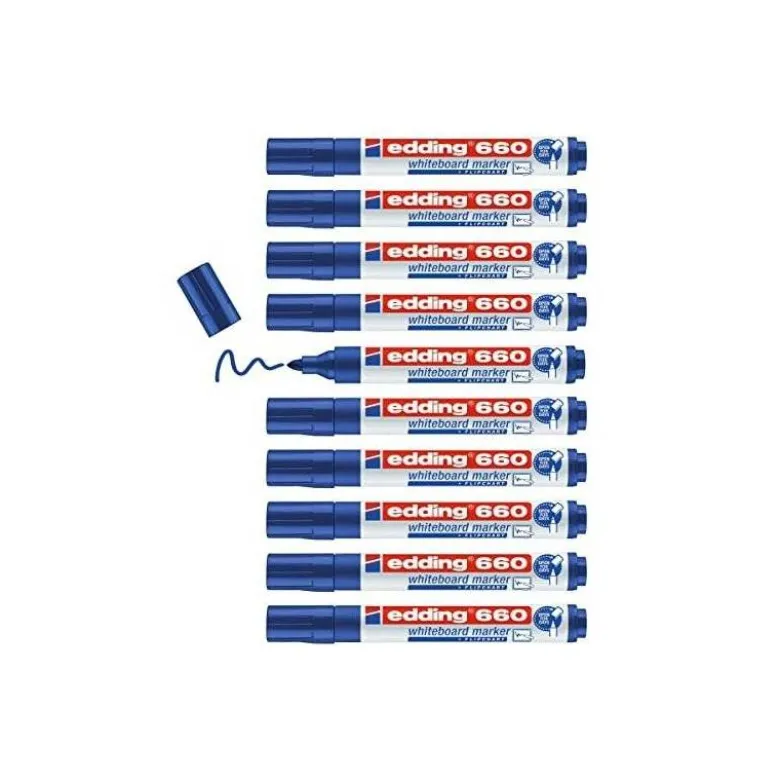 Rotulador para pizarra blanca Edding 660 azul recargable