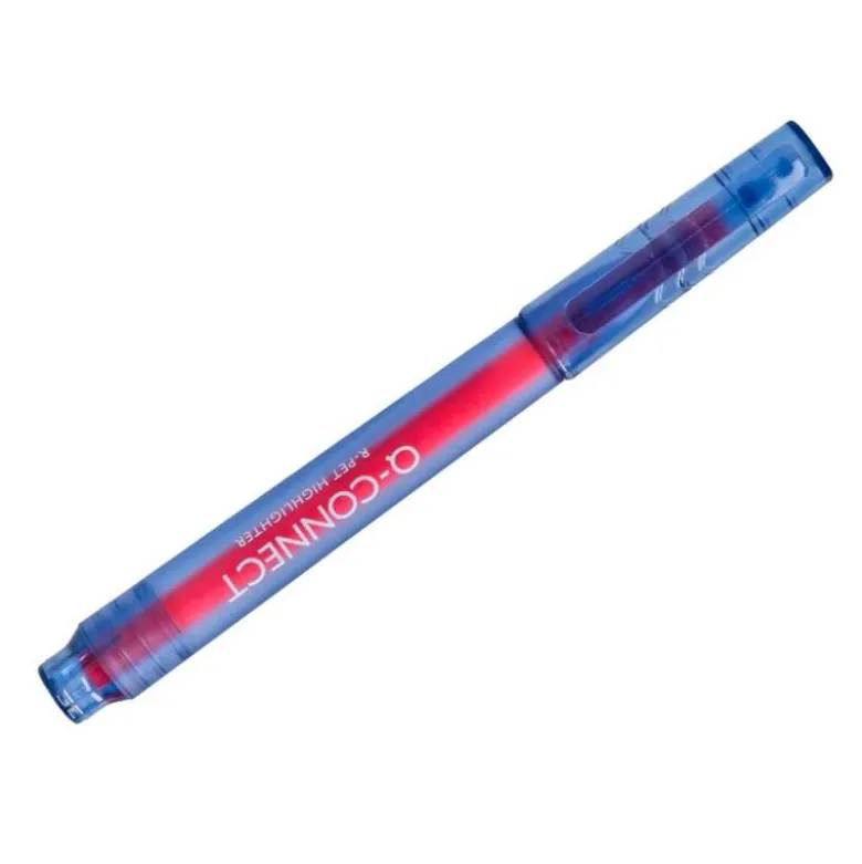 ROTULADOR Q-CONNECT FLUORESCENTE PUNTA BISELADA FABRICADO EN PET RECICLADO BOLSA DE 4 UNIDADES COLORES