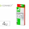 Rotulador Q-Connect para pizarra blanca estuche de 4 colores surtidos punta redonda trazo 3.0 mm