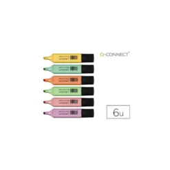 Rotulador Q-Connect Pastel Fluorescente Estuche 6 unidades colores surtidos