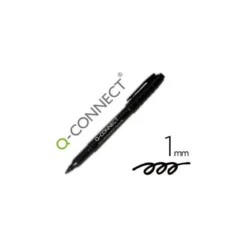 Rotulador Q-Connect permanente color negro para CD/DVD de punta redondeada 1mm