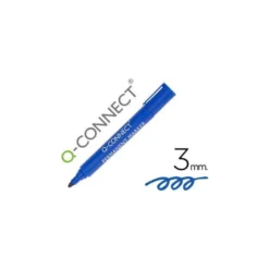 Rotulador Q-Connect punta de fibra permanente 3 mm color azul