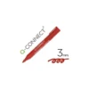 Rotulador Q-Connect punta de fibra permanente 3 mm color rojo