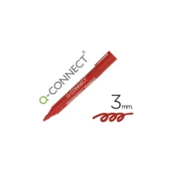 Rotulador Q-Connect punta de fibra permanente 3 mm color rojo