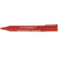 Rotulador Q-Connect punta de fibra permanente 3 mm color rojo