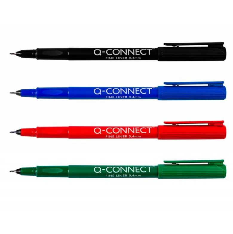 Rotulador Q-Connect punta de fibra color negro 0.4 mm