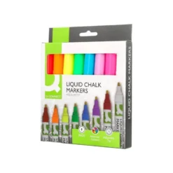 ROTULADOR Q-CONNECT TIZA LIQUIDA PUNTA REDONDA TRAZO 3 MM CAJA DE 8 UNIDADES COLORES SURTIDOS