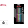 ROTULADOR ROTRING FINELINER PUNTA METALICA 0,4 MM PACK DE 4 COLORES SURTIDOS