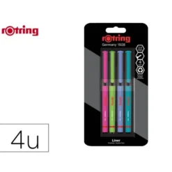 ROTULADOR ROTRING FINELINER PUNTA METALICA 0,4 MM PACK DE 4 COLORES SURTIDOS