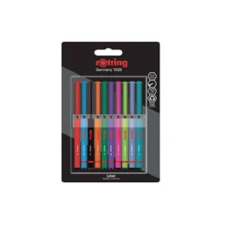 ROTULADOR ROTRING FINELINER PUNTA METALICA 0,4 MM PACK DE 10 COLORES SURTIDOS