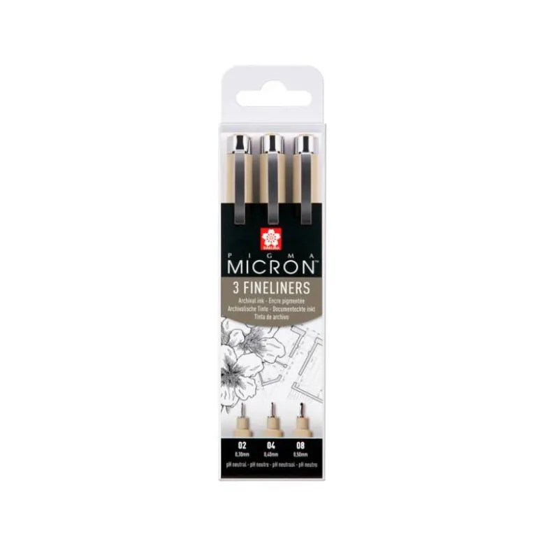 ROTULADOR SAKURA PIGMA MICRON NEGRO ESTUCHE DE 3 UNIDADES