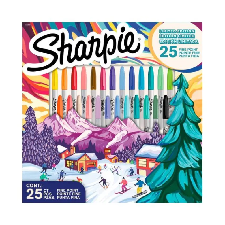 ROTULADOR SHARPIE PERMANENTE PUNTA FINA EDICION LIMITADA CAJA DE 25 UNIDADES COLORES SURTIDOS