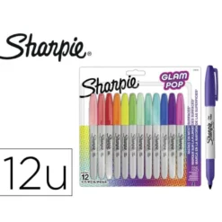 ROTULADOR SHARPIE PERMANENTE FINO GLAM POP BLISTER DE 12 UNIDADES COLORES SURTIDOS