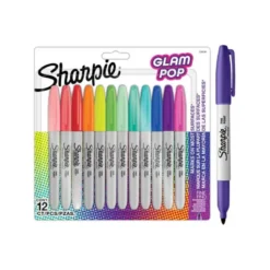 ROTULADOR SHARPIE PERMANENTE FINO GLAM POP BLISTER DE 12 UNIDADES COLORES SURTIDOS