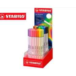 ROTULADOR STABILO ACUARELABLE PEN 68 BRUSH ARTY LINE PUNTA PINCEL EXPOSITOR DE 80 UNIDADES COLORES SURTIDOS