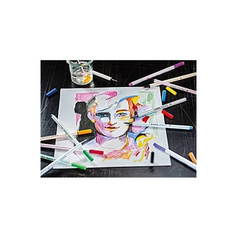 ROTULADOR STABILO ACUARELABLE PEN 68 BRUSH ARTY LINE PUNTA PINCEL EXPOSITOR DE 80 UNIDADES COLORES SURTIDOS