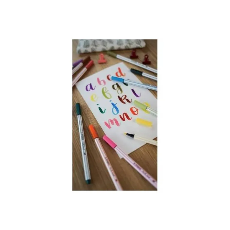 ROTULADOR STABILO ACUARELABLE PEN 68 BRUSH ARTY LINE PUNTA PINCEL EXPOSITOR DE 80 UNIDADES COLORES SURTIDOS