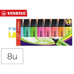 ROTULADOR STABILO BOSS FLUORESCENTE 70 ESTUCHE DE 8 UNIDADES COLORES SURTIDOS