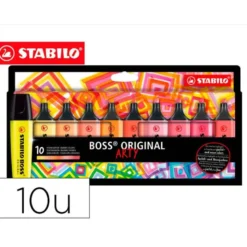 ROTULADOR STABILO BOSS FLUORESCENTE 70 ARTY LINE COLORES CALIDOS ESTUCHE CARTON DE 10 UNIDADES COLORES