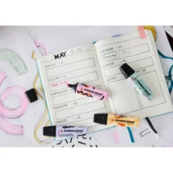 ROTULADOR STABILO BOSS FLUORESCENTE ORIGINAL PASTEL BY JU SCHNEE ESTUCHE DE 4 COLORES SURTIDOS