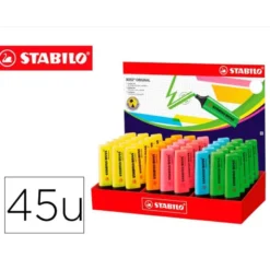 ROTULADOR STABILO BOSS FLUORESCENTE 70 EXPOSITOR DE 45 UNIDADES COLORES SURTIDOS