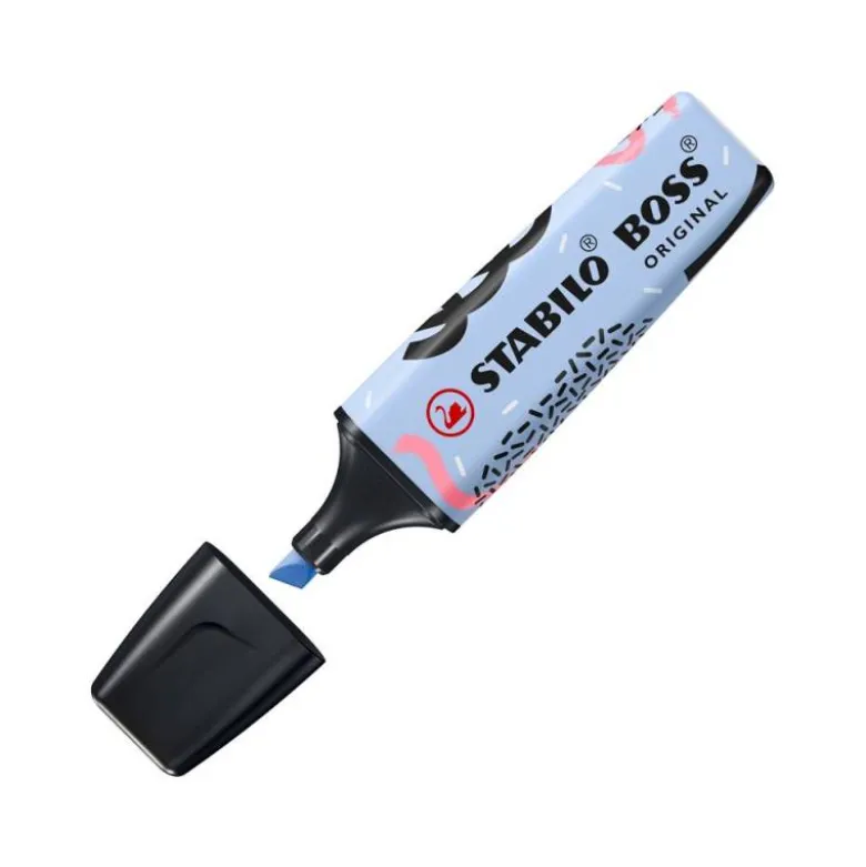ROTULADOR STABILO BOSS FLUORESCENTE ORIGINAL PASTEL BY JU SCHNEE COLOR AZUL NUBLADO