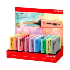 ROTULADOR STABILO BOSS FLUORESCENTE 70 PASTEL EXPOSITOR DE 45 UNIDADES COLORES SURTIDOS