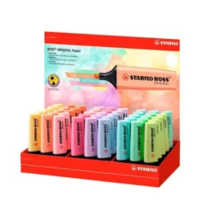ROTULADOR STABILO BOSS FLUORESCENTE 70 PASTEL EXPOSITOR DE 45 UNIDADES COLORES SURTIDOS